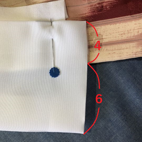 まち針でとめる